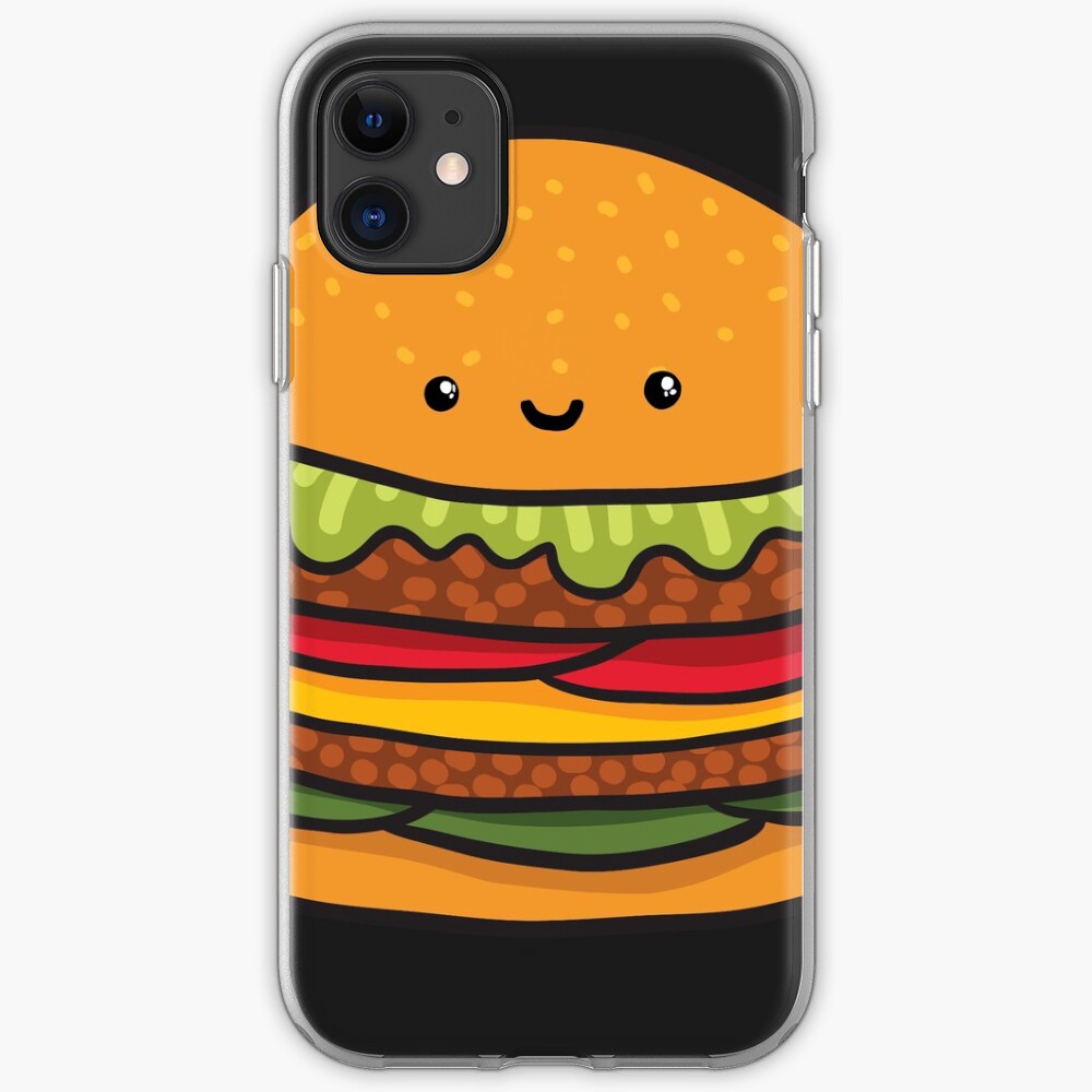 "Cute burger. Hamburger fast food." iPhone Case & Cover by kostolom3000