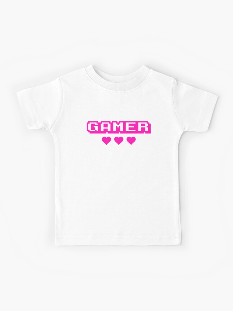 Gamer Kawaii Pixel Heart Art Kids T Shirt By Madamsasami Redbubble - chiaki nanami shirt roblox