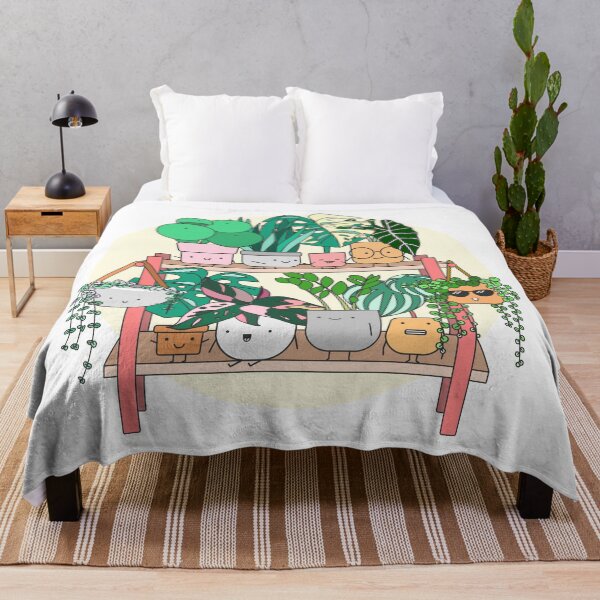 Little Plant Stand of Joy Throw Blanket