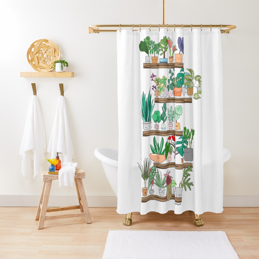 "Plant Shelfie" Shower Curtain by homebyfaith Redbubble