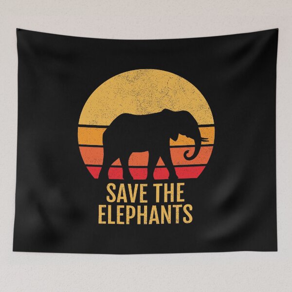 Item preview, Save the Elephants Retro designed and sold by EstelleStar.