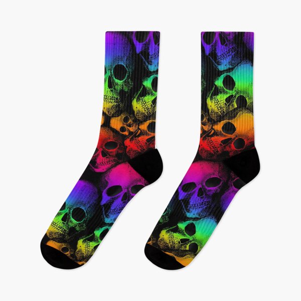 Item preview, Rainbow skulls designed and sold by BlueMothShop.