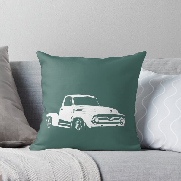 Artikelvorschau, 1955 Ford F-100 - stilisiertes Weiß auf dunklem Hintergrund entworfen und verkauft von mal-photography.