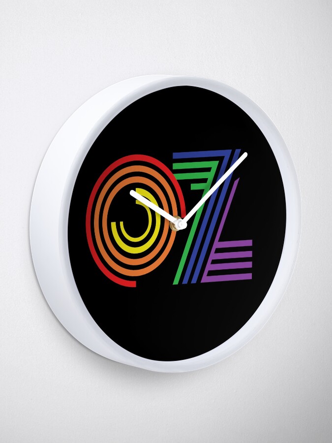 Alternate view of Australia, Aussie, OZ Rainbow Clock