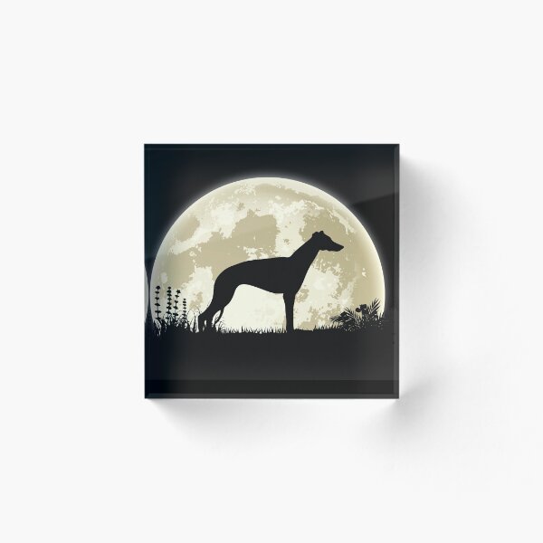Item preview, Silueta de un whippet frente a la luna designed and sold by mivanjanko.