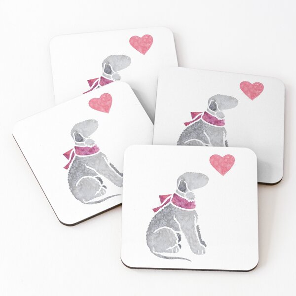 Item preview, Watercolour Bedlington Terrier (pink) designed and sold by animalartbyjess.