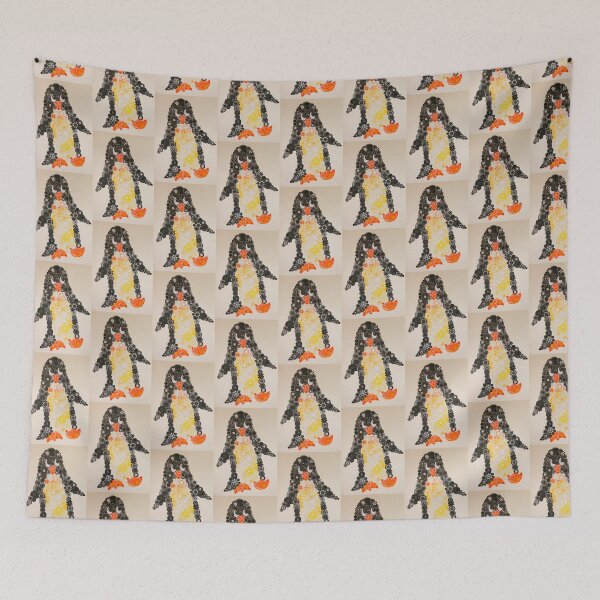 Item preview, Spirograph Penguin in black, yellow and orange designed and sold by RachelEDesigns.