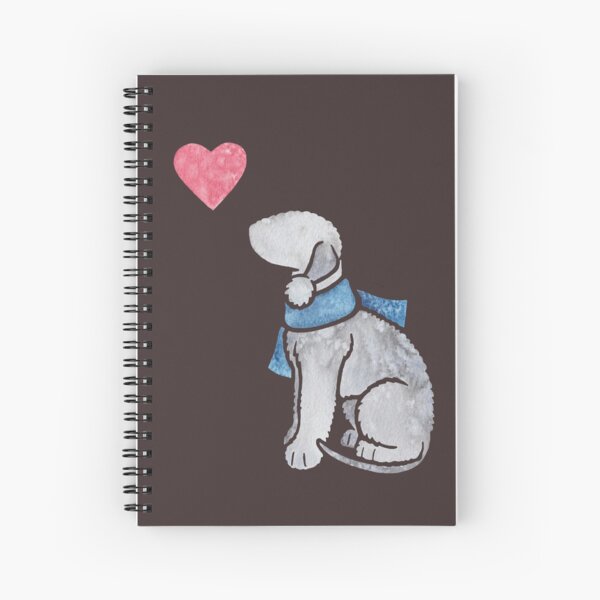 Watercolour Bedlington Terrier (blue) Spiral Notebook