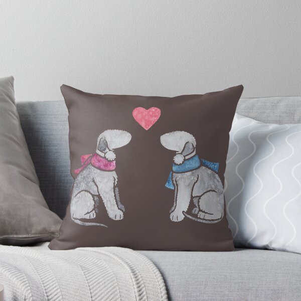 Item preview, Pareja de Bedlington Terrier en acuarela designed and sold by animalartbyjess.