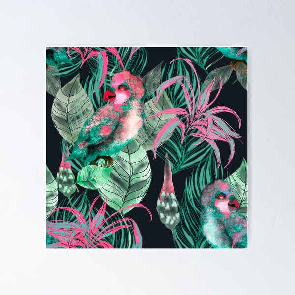 Item preview, Beautiful Tropical parrot In to a colourful forest designed and sold by Daniela Nocito.