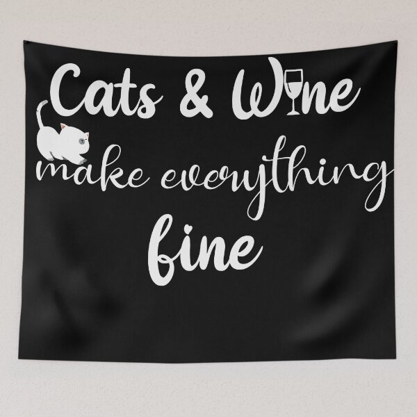 Item preview, Cats And Wine Make Everything Fine T Shirt ,Cats And Wine Make Everything Fine T Shirt designed and sold by Noussairox.