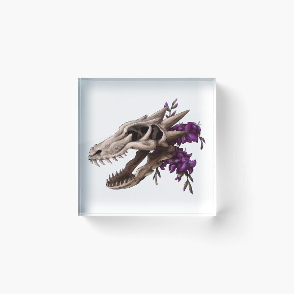 Item preview, Dragon Skull with Flowers designed and sold by Shadehlyne.