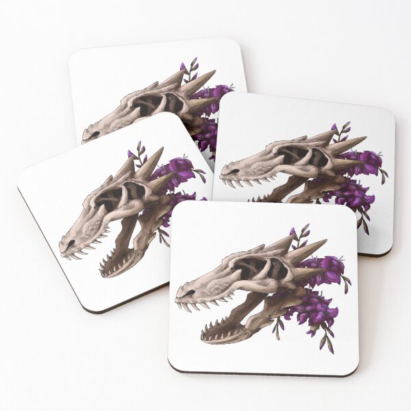 Item preview, Dragon Skull with Flowers designed and sold by Shadehlyne.