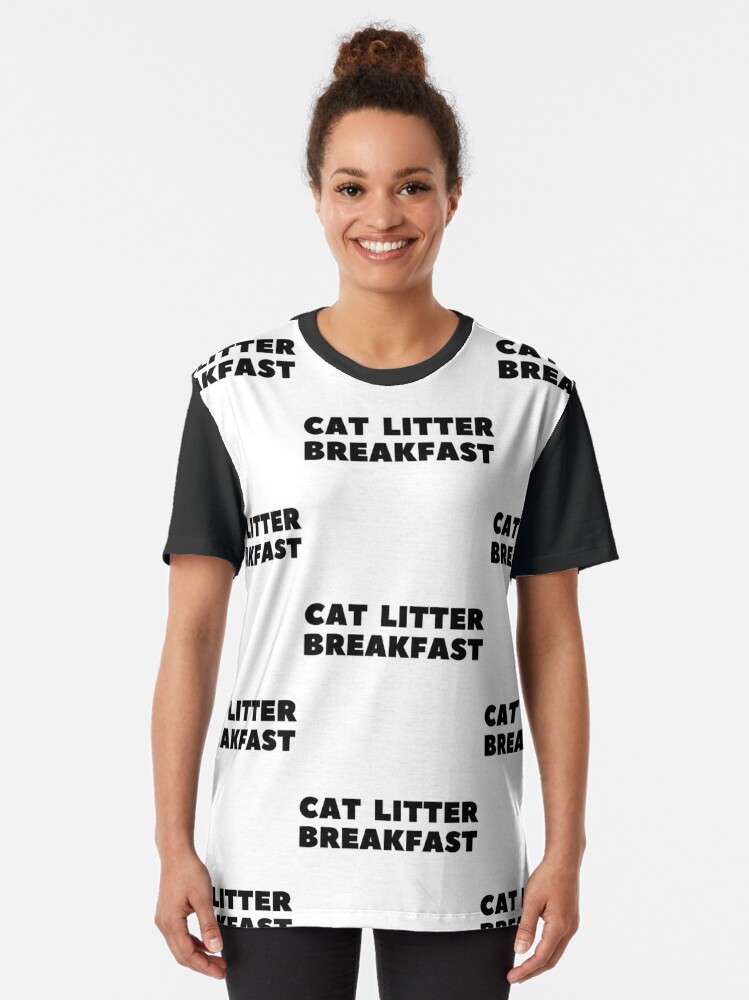 Graphic T-Shirt, Cat Litter Breakfast designed and sold by RetinalKandy