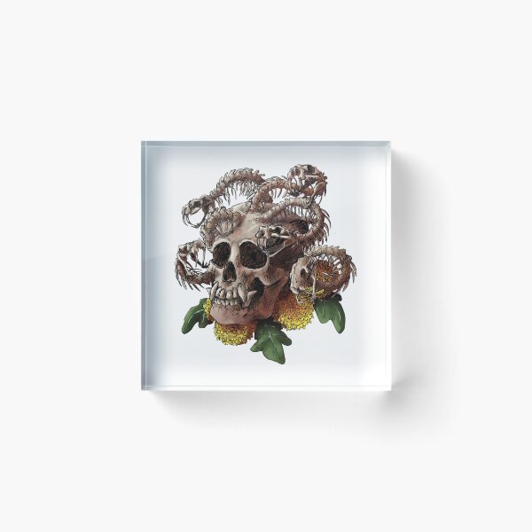 Item preview, Gorgon Skull with Flowers designed and sold by Shadehlyne.