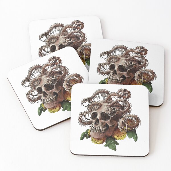 Artikelvorschau, Gorgon Schädel mit Blumen entworfen und verkauft von Shadehlyne.