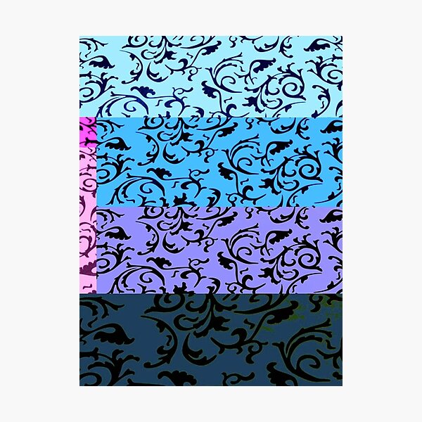 Item preview, ARABIATA 23 black blue patterns Morocco Essaouira flowers leaves design arabesques scrolls decor designed and sold by dragonemma.
