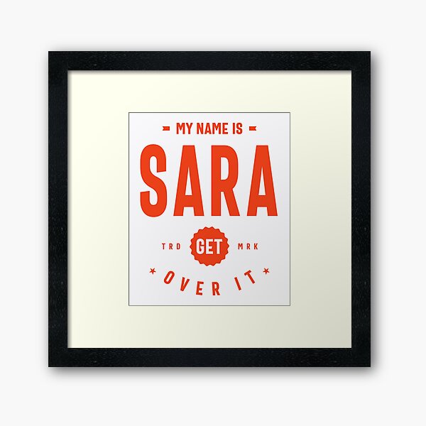 Sara Nombre Personalizado Regalo de Cumpleaños Lámina enmarcada
