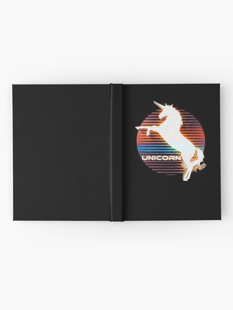 Alternate view of Unicorn Black Grey White Retro Galaxy Unicorn Graphic Logo Hardcover Journal