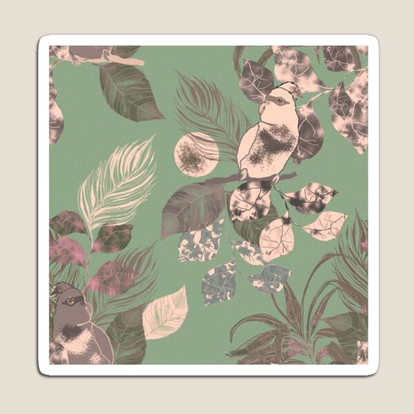 Item preview, Beautiful floral bird on green background  designed and sold by Daniela Nocito.