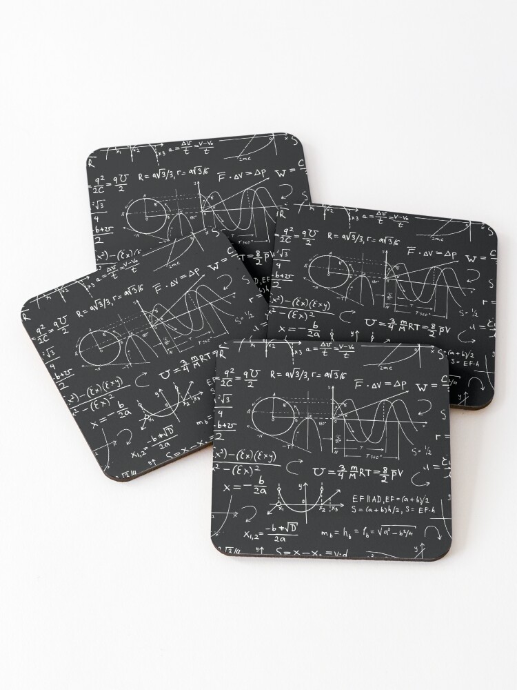 Thumbnail 1 of 5, Coasters (Set of 4), Math Science Pattern designed and sold by epitomegirl.