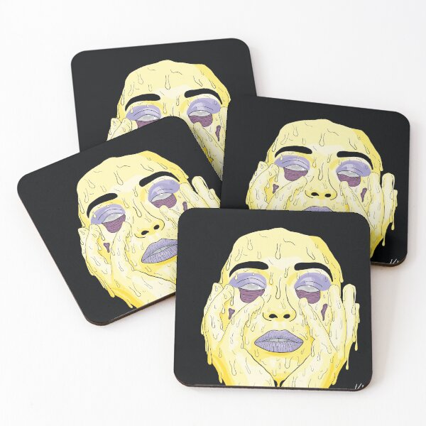 Item preview, Purple Yellow Complementary Grime Art Black Background Digital Print designed and sold by Krystian Stafford.