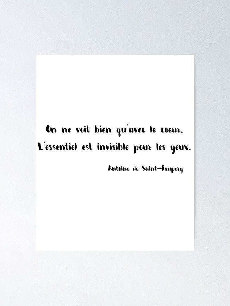 Poster Citation D Antoine De Saint Exupery Par Chahiro Redbubble