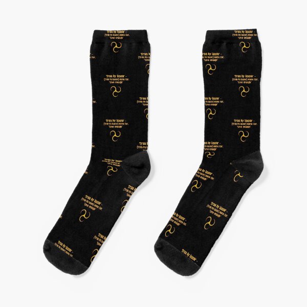Isle Of Man Manx Language Phrases Traa Dy Liooar Time Enough Celtic Triskele Socks