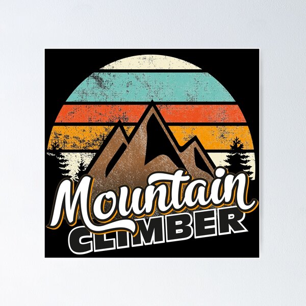 Item preview, Mountains climber climbing gift retro bouldering vintage mountaineer designed and sold by teeseeds.