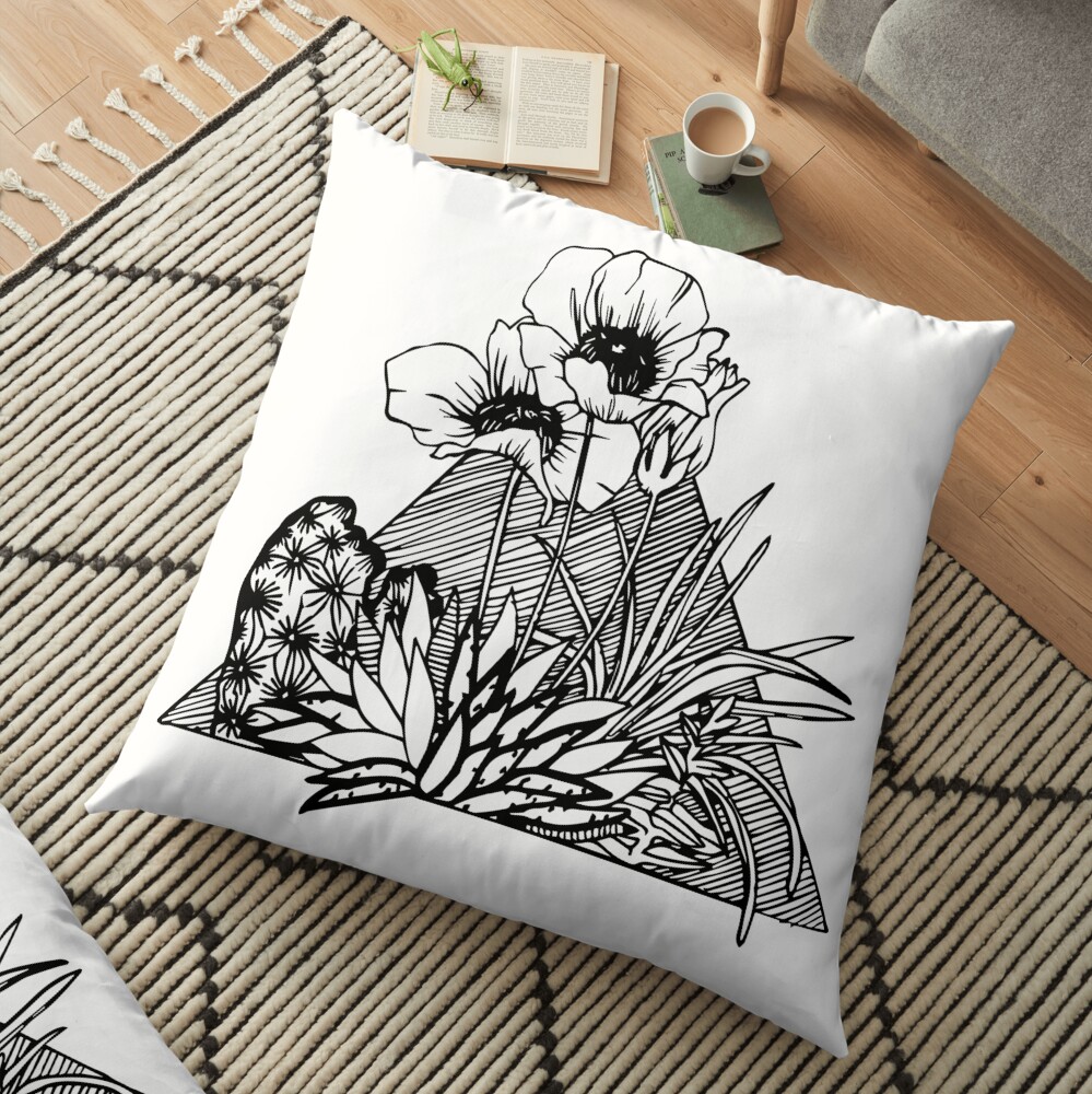 Palm Springs Inspired Botanicals Floor Pillow