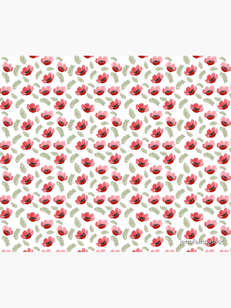 Red Poppy Watercolor painting pattern by jenofalltradesc