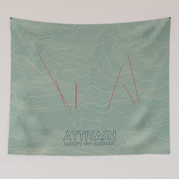 Item preview, Attitash Contour Topography Map designed and sold by ChasingGnarnia.