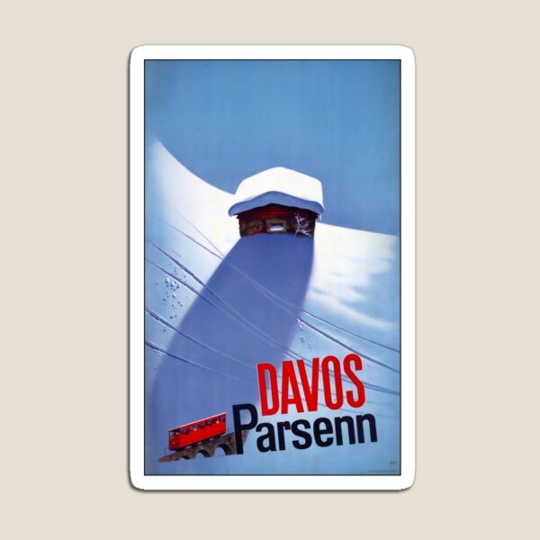 Item preview, Davos Parsenn vintage travel poster designed and sold by stickart-marek.