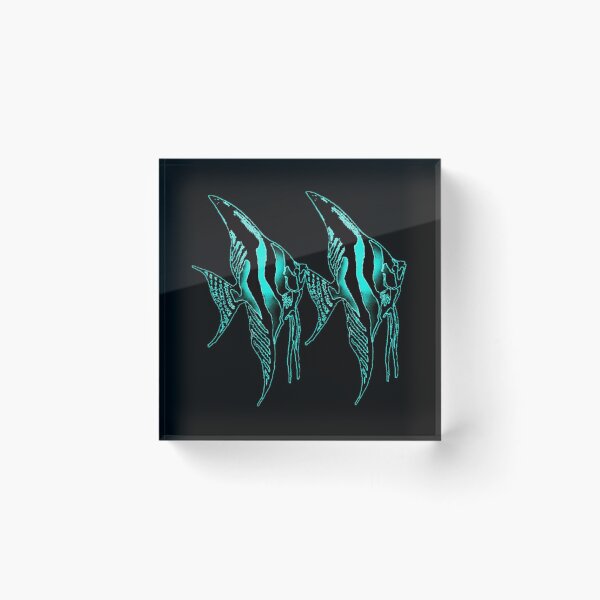 Item preview, Angelfish blue Logo Pair in Black background designed and sold by Nosnah.