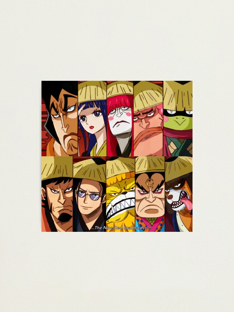 One Piece Wano Kuni Nine Red Scabbards Illustration Photographic Print By Amanomoon Redbubble