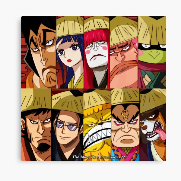 One Piece Wano Kuni Nine Red Scabbards Illustration Canvas Print By Amanomoon Redbubble