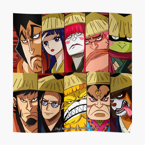 One Piece Wano Kuni Nine Red Scabbards Illustration Poster By Amanomoon Redbubble