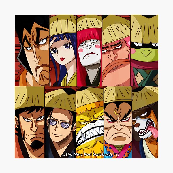 One Piece Wano Kuni Nine Red Scabbards Illustration Photographic Print By Amanomoon Redbubble