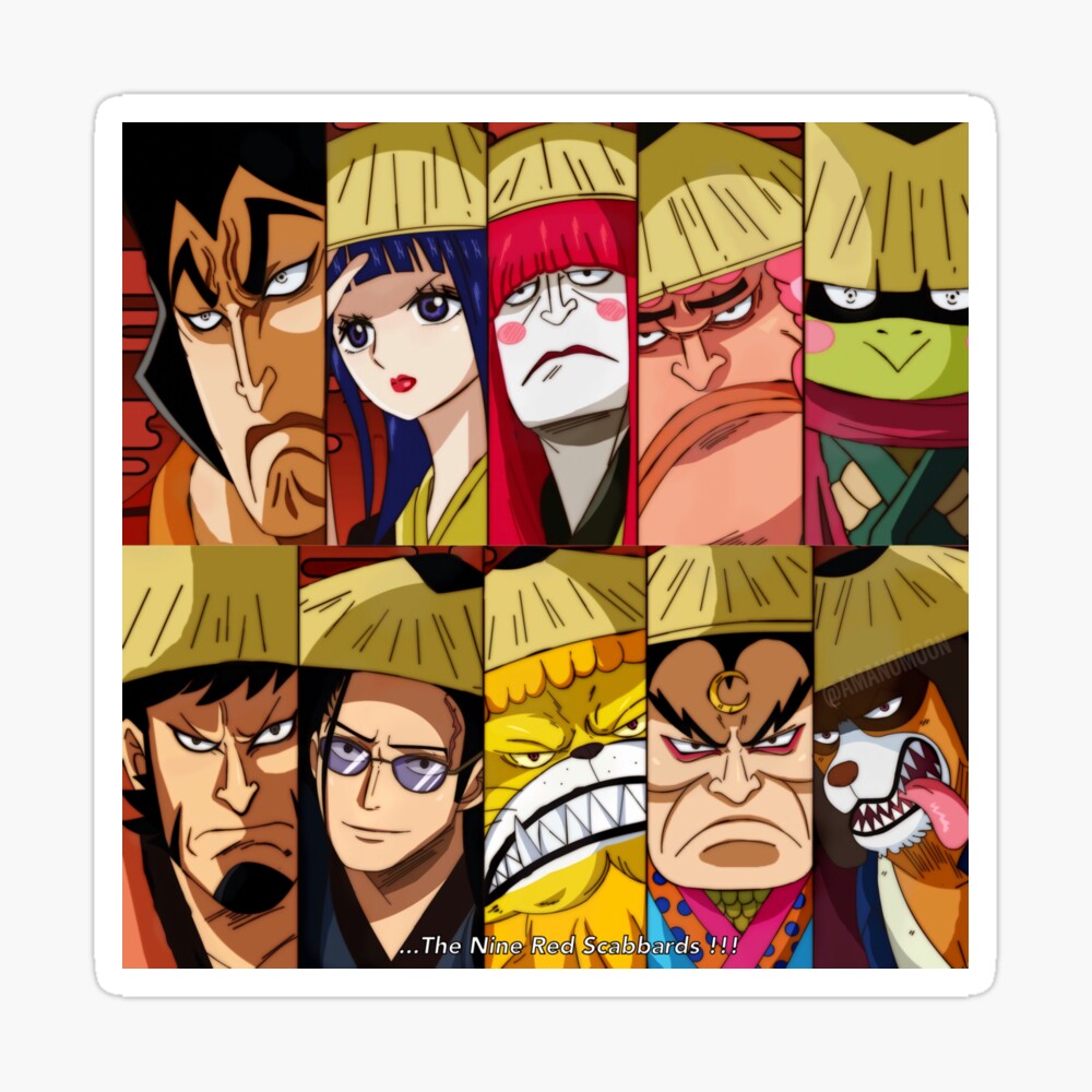 One Piece Wano Kuni Nine Red Scabbards Illustration Poster By Amanomoon Redbubble