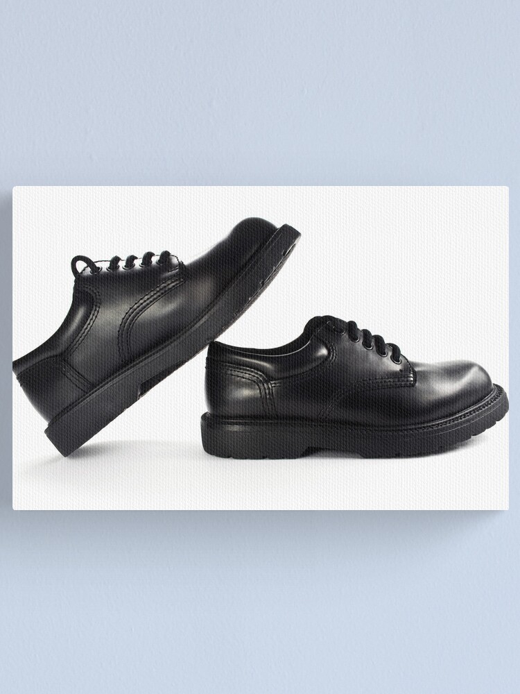 black leather canvas shoes