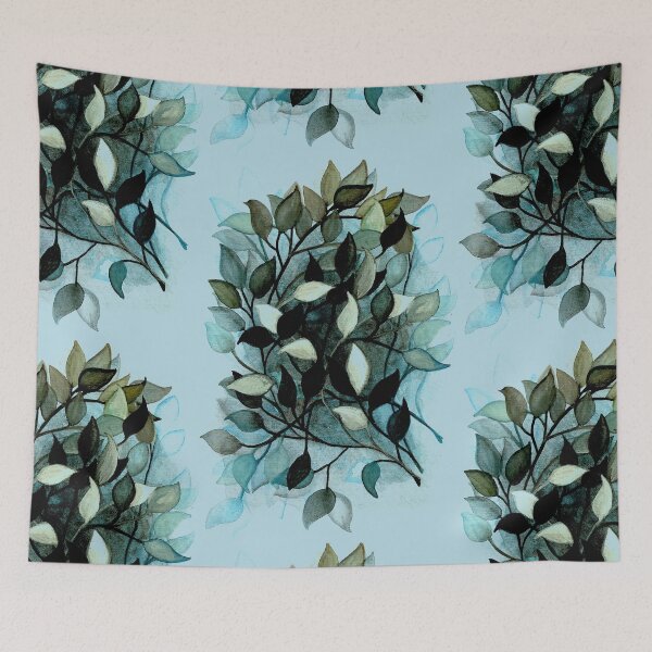 Item preview, Decorative leaves branches watercolor painting silver blue designed and sold by GittaG74.