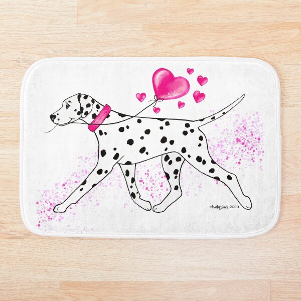 Dalmatian and Hearts Bath Mat