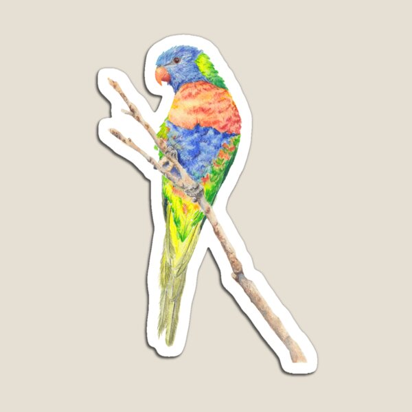 Item preview, Rainbow Lorikeet - watercolour of Australian parrot bird designed and sold by Zoya Makarova.