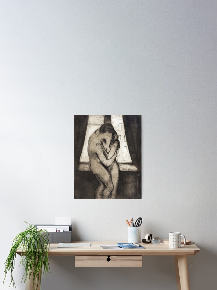Thumbnail 2 of 3, Poster, The Kiss (1895) by Edvard Munch designed and sold by digitalvintage.