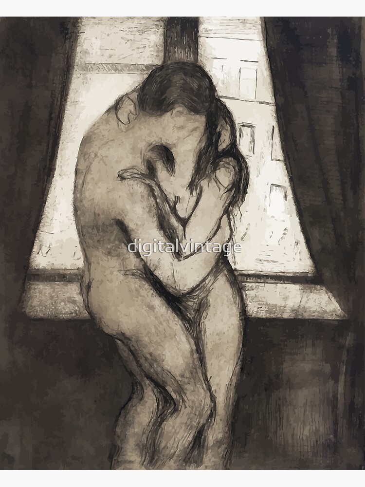 Thumbnail 3 of 3, Poster, The Kiss (1895) by Edvard Munch designed and sold by digitalvintage.