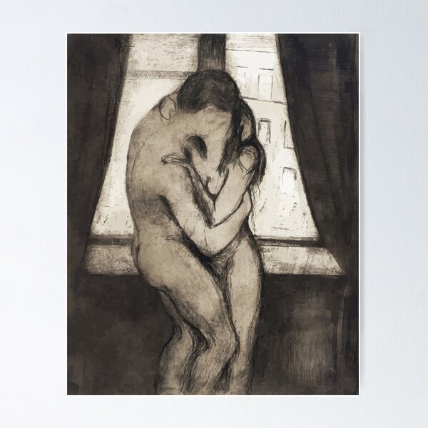 Item preview, The Kiss (1895) by Edvard Munch designed and sold by digitalvintage.