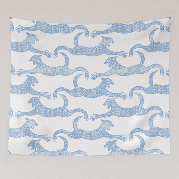 Item preview, Sea Blue Wave Hawaiian Pattern Mythic Sea Lion   designed and sold by pelagio.