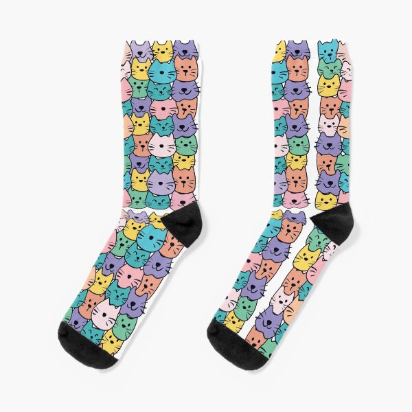 Siberian Cat Heart Paws Pattern #2 Men-Women Adult Ankle Socks Novelty Socks