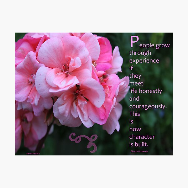 Item preview, Geranium Blossom With Quote designed and sold by Sandra Foster.