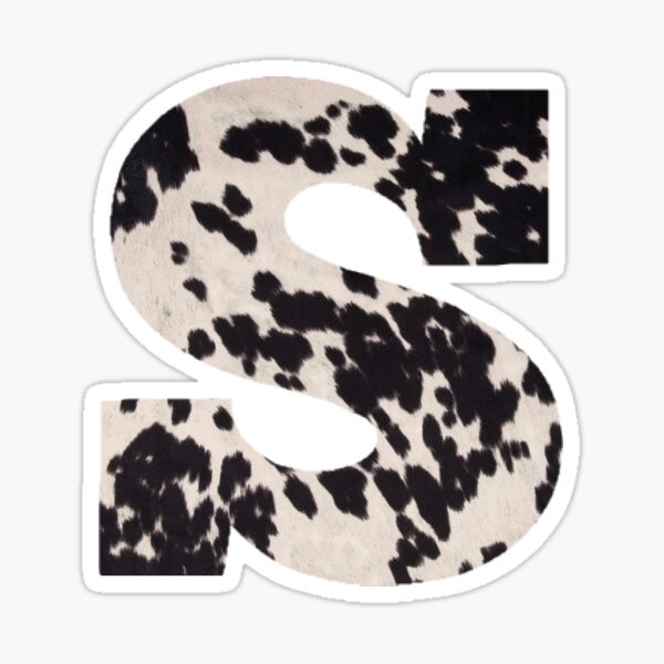 Item preview, cow print letter - S designed and sold by okieoutfitters.